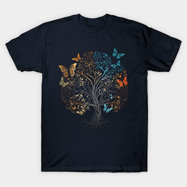 Beautiful Butterfly Tree T-Shirt by Kertz TheLegend